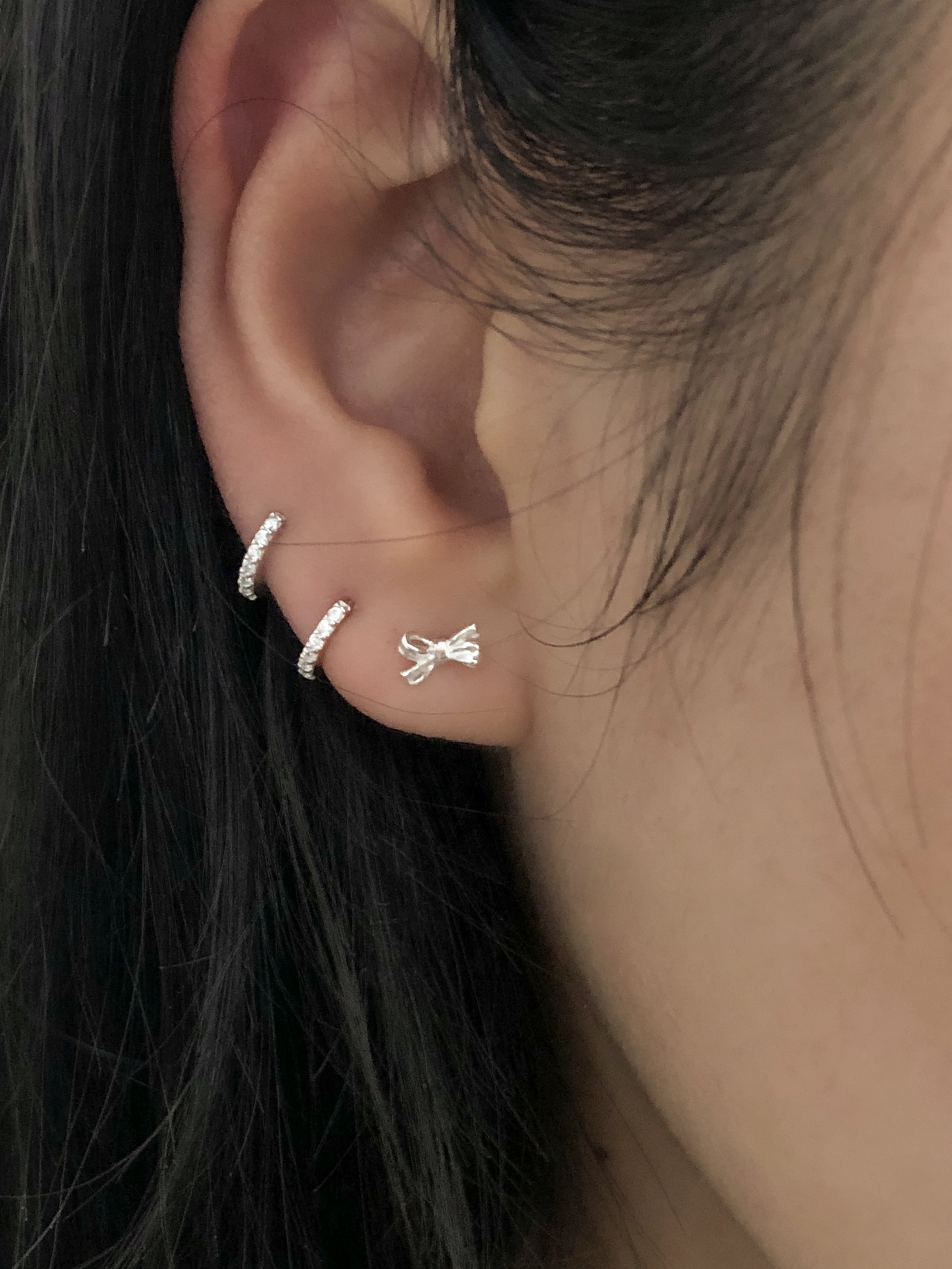 [925 silver] 딥 원터치 귀걸이 (2 size)